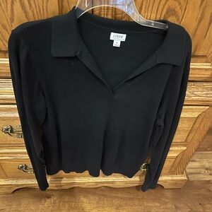 J crew cotton sweater with collar.